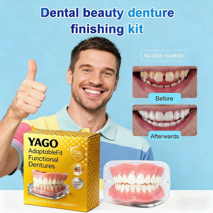 Perfect Dentures with AdvancedSize & Shape Memory Fit /Automatically locks to theappropriate size, perfectly fittingevery mouth.