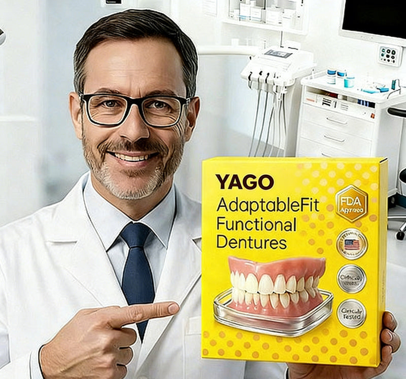 Perfect Dentures with AdvancedSize & Shape Memory Fit /Automatically locks to theappropriate size, perfectly fittingevery mouth.