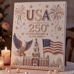 🔥LAST DAY 50% OFF - 🇺🇸 USA 250th Anniversary DIY Pearl Painting Kit ✨❤️‍🔥