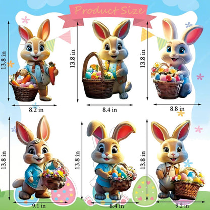 🐰 6PCS Easter Bunny Yard Sign Set