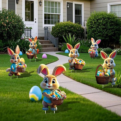 🐰 6PCS Easter Bunny Yard Sign Set
