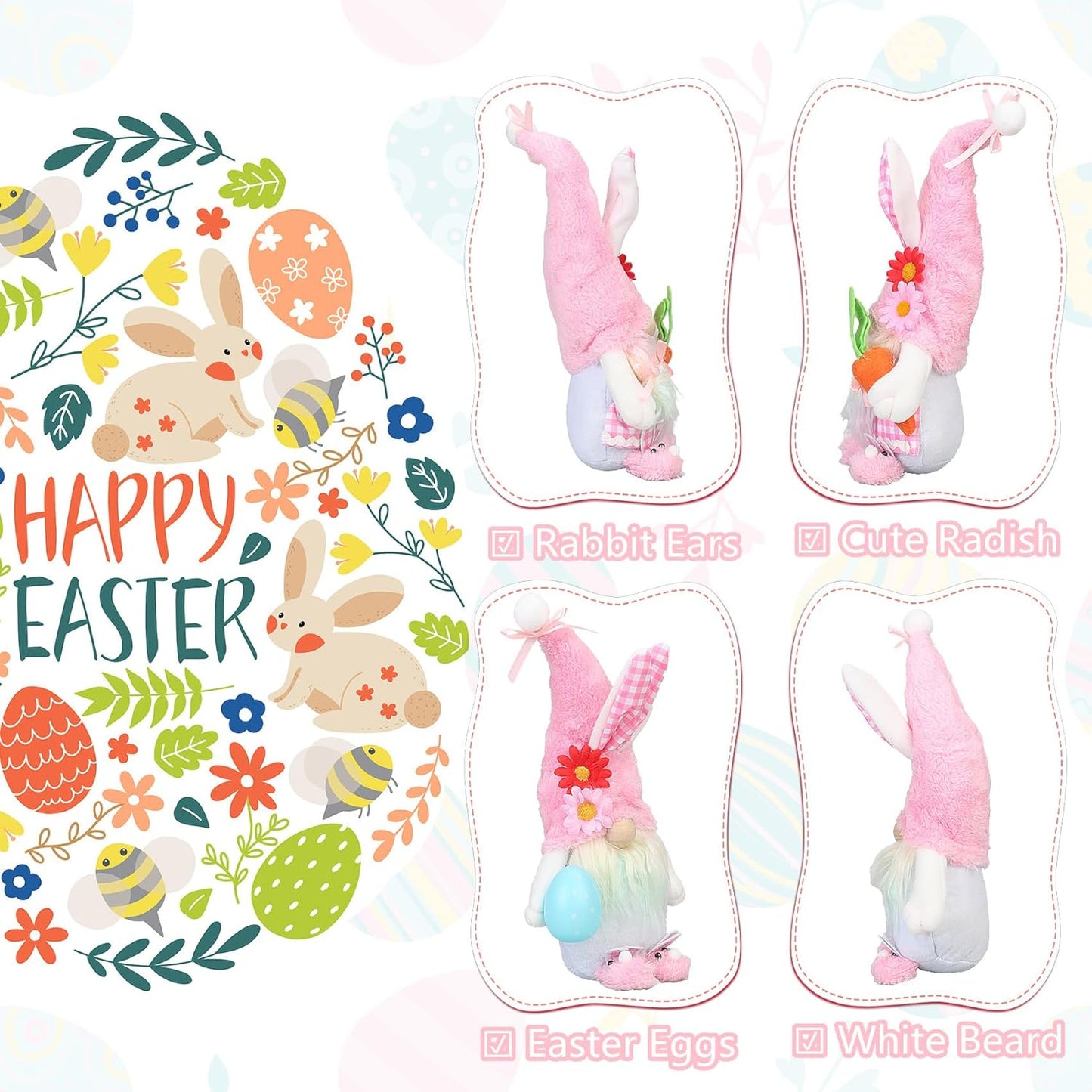 🔥2026 Easter Sale: 50% OFF🐰Handmade Easter Bunny Gnome Plush Decor
