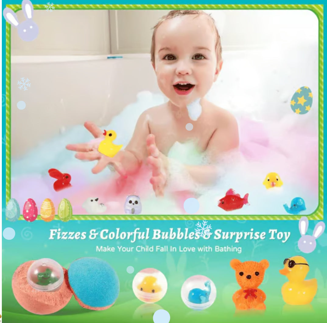 🔥2026 New Upgrade - 🛁 Natural Bath Bombs for Kids with Mega Bubbles & Surprise Inside 🥚✨