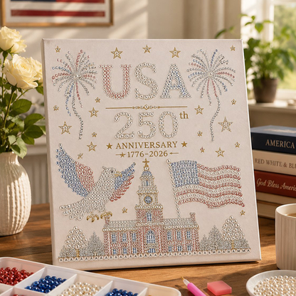 🔥LAST DAY 50% OFF - 🇺🇸 USA 250th Anniversary DIY Pearl Painting Kit ✨❤️‍🔥