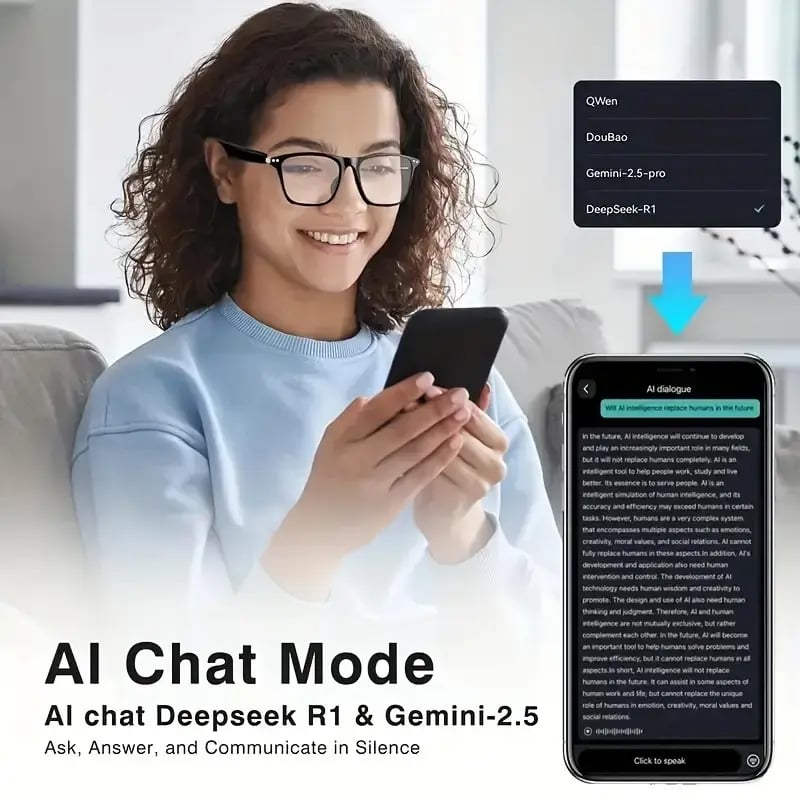 LAST DAY 50% OFF!!🔥 AI Interpretation Smart Glasses🕶️160-Language Translation, Photochromic Lenses, AI Chat & Hands-Free Audio