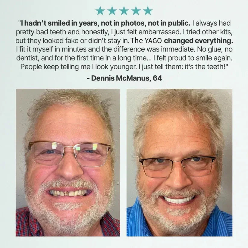 Perfect Dentures with AdvancedSize & Shape Memory Fit /Automatically locks to theappropriate size, perfectly fittingevery mouth.
